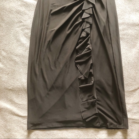 LAUREN RALPH LAUREN ruffle midi dress brown - Picture 2 of 4